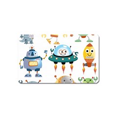 Vector-set-funny-robots-cartoon Magnet (name Card) by Jancukart