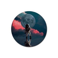 Astronaut-moon-space-nasa-planet Rubber Coaster (round) by Jancukart