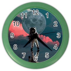 Astronaut-moon-space-nasa-planet Color Wall Clock by Jancukart