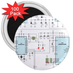 Circuits-electronics-atmel 3  Magnets (100 Pack) by Jancukart