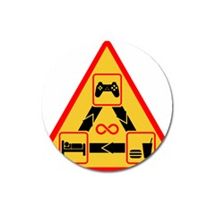 Gamer-geek-video-game-sign-fan Magnet 3  (round) by Jancukart