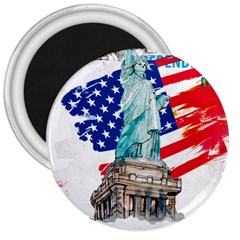 Statue Of Liberty Independence Day Poster Art 3  Magnets by Jancukart