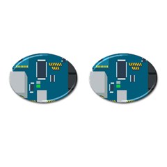 Amphisbaena Two Platform Dtn Node Vector File Cufflinks (oval) by Sapixe