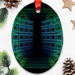 Technology-artificial-intelligence Oval Ornament (two Sides) by Jancukart