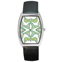 Abstract Pattern Geometric Backgrounds Barrel Style Metal Watch by Eskimos