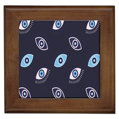 Eyes Evil Eye Blue Pattern Design Framed Tile by artworkshop