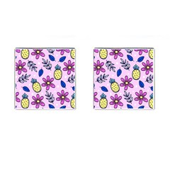 Flowers Purple Cufflinks (square) by nateshop