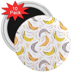 Seamless Stylish Pattern-with-fresh-yellow-bananas-background 3  Magnets (10 Pack)  by Wegoenart