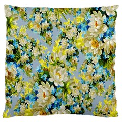 Background-flower White Large Cushion Case (one Side)