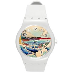 Wave Japanese Mount Fuji Round Plastic Sport Watch (m) by Wegoenart