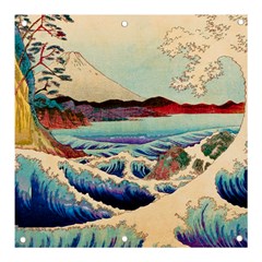 Wave Japanese Mount Fuji Banner And Sign 3  X 3  by Wegoenart