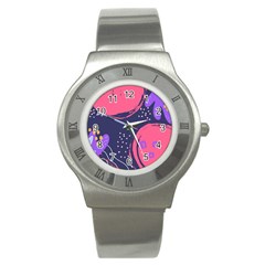 Illustration Abstract Background Shape Stainless Steel Watch by Wegoenart