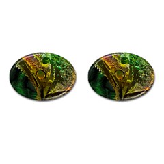 Chameleon Reptile Lizard Animal Cufflinks (oval) by Wegoenart