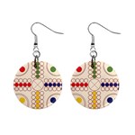 Ludo Game Mini Button Earrings Front