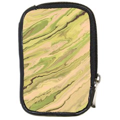 Green Pattern Texture Marble Compact Camera Leather Case by Wegoenart