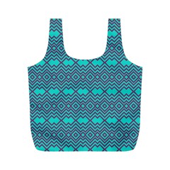 Chevron Zigzag Pattern Full Print Recycle Bag (m) by Wegoenart