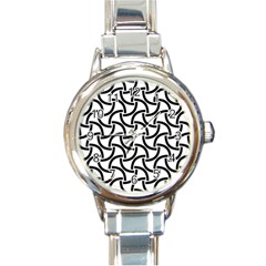 Background Monochrome Geometric Round Italian Charm Watch