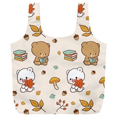 Illustration Bear Cartoon Background Pattern Full Print Recycle Bag (xxl) by Sudhe