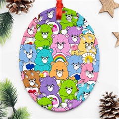 Care Bears Bear Background Cartoon Ornament (oval Filigree)