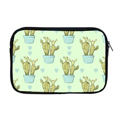 Background Pattern Green Cactus Flora Apple Macbook Pro 17  Zipper Case by Amaryn4rt