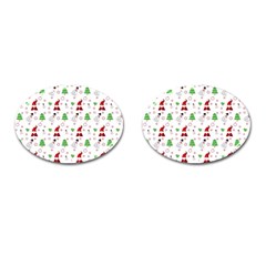 Santa Claus Snowman Christmas Xmas Cufflinks (oval) by Amaryn4rt