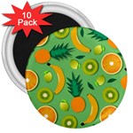 Fruit Tropical Pattern Design Art 3  Magnets (10 pack)  Front