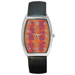 Pattern Watercolor Texture Barrel Style Metal Watch by danenraven