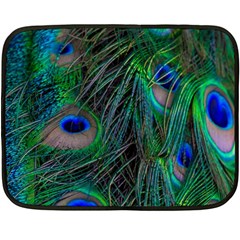 Beautiful Peacock Feathers Double Sided Fleece Blanket (mini)  by Ravend