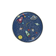 Illustration Cat Space Astronaut Rocket Maze Hat Clip Ball Marker by Ravend