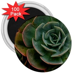 Green Orchid Plant Pattern 3  Magnets (100 Pack) by Ravend