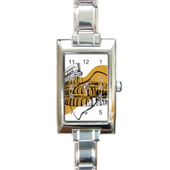 Colosseo Draw Silhouette Rectangle Italian Charm Watch by ConteMonfrey