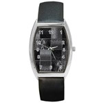 Gray Animal Print Barrel Style Metal Watch Front