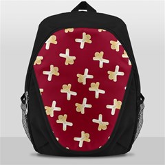 Gold Gingerbread Man Burgundy Backpack Bag by TetiBright