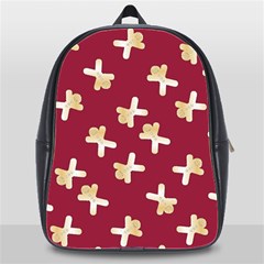 Gold Gingerbread Man Burgundy School Bag (xl) by TetiBright