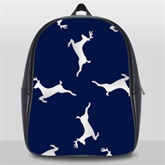 Silver Reindeer Blue School Bag (large) by TetiBright