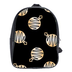 Gold Ornaments Black School Bag (large) by TetiBright