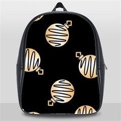 Gold Ornaments Black School Bag (xl) by TetiBright