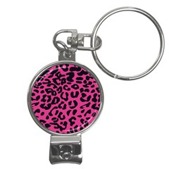 Leopard Print Jaguar Dots Pink Nail Clippers Key Chain