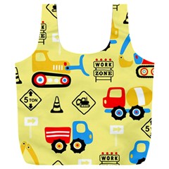 Seamless Pattern Vector Industrial Vehicle Cartoon Full Print Recycle Bag (xxl) by Jancukart