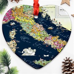 Map Italy Blue Ornament (heart)