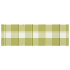 Green Tea Plaids - Green White Banner And Sign 9  X 3 