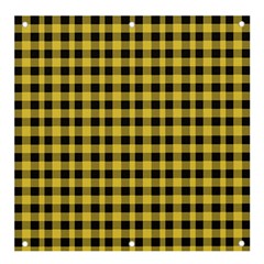 Black And Yellow Small Plaids Banner And Sign 4  X 4  by ConteMonfrey