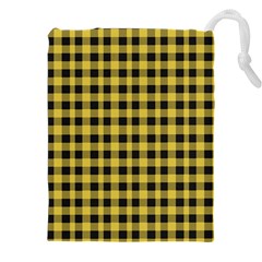 Black And Yellow Small Plaids Drawstring Pouch (5xl)