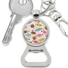 Candy Background Cartoon Bottle Opener Key Chain by Jancukart