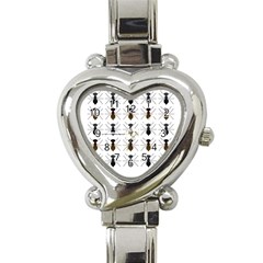 Ant Insect Pattern Cartoon Ants Heart Italian Charm Watch by Ravend