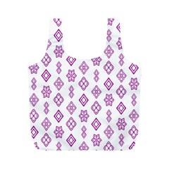 Geometric Pattern Purple Pattern Full Print Recycle Bag (m) by Ravend