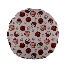 Cake Cupcake Sweet Dessert Food Standard 15  Premium Flano Round Cushions by Ravend