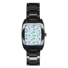 Illustration Flower Pattern Wallpaper Seamless Stainless Steel Barrel Watch by Ravend