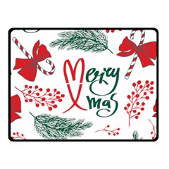 Merry Xmas Seamless Christmas Pattern Fleece Blanket (small)