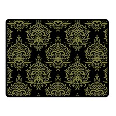 Black And Green Ornament Damask Vintage Fleece Blanket (small)